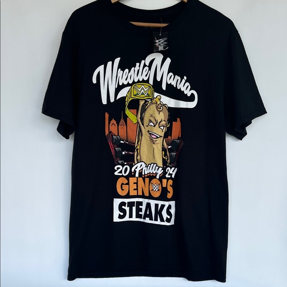 WWE Other - WWE Wrestlemania 40 Philadelphia 2024 Geno's Steaks Philly Cheesesteak T-Shirt